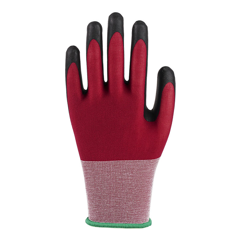 21 Gauge Ultra Fine Foaming Wine Red Nylon Latex hansker