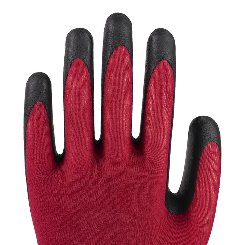 21 Gauge Ultra Fine Foaming Wine Red Nylon Latex hansker